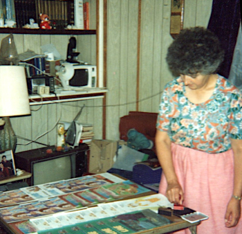 Sister Dorcas stamping tracts, which is mentioned in this post.